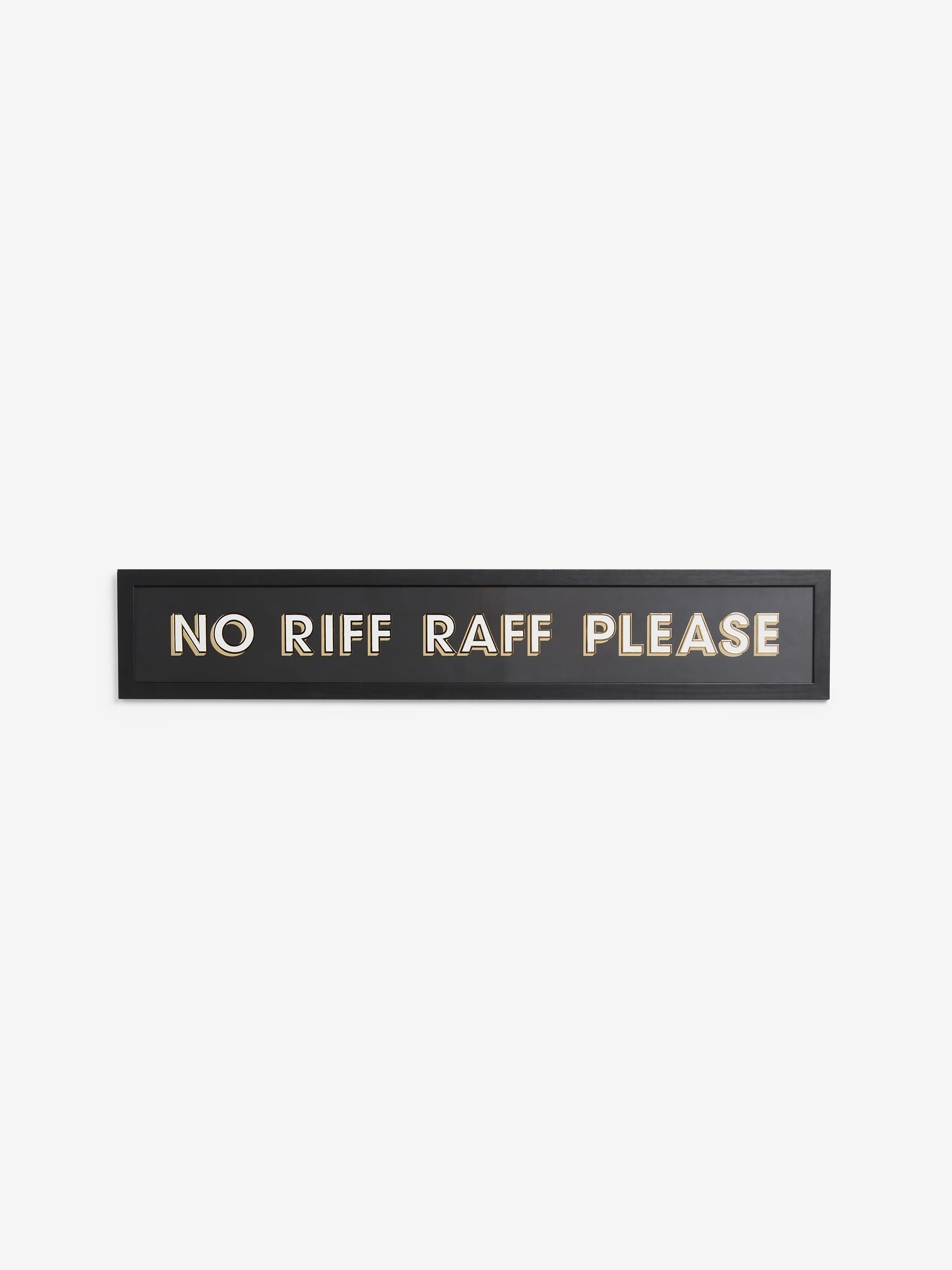 No Riff Raff framed wall art Black/Gold 12x80x2cm - British product