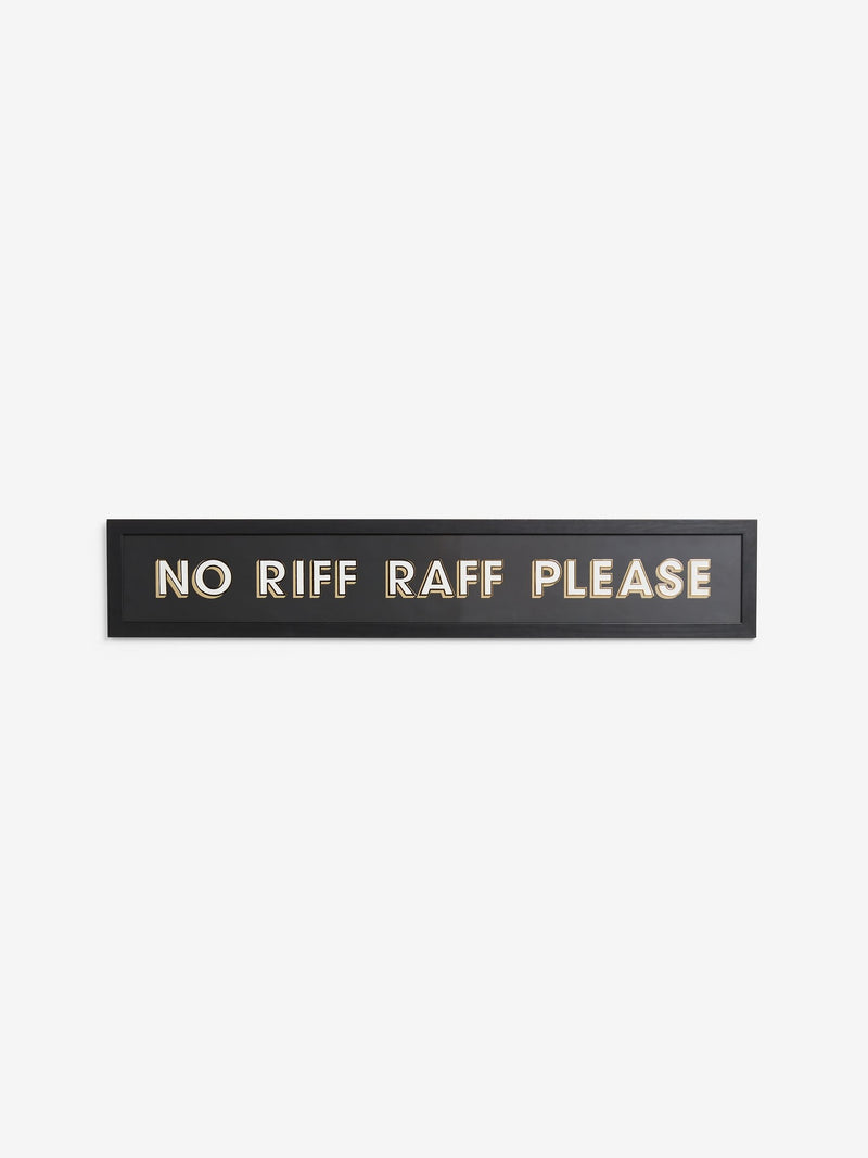 No Riff Raff framed wall art Black/Gold 12x80x2cm - British product