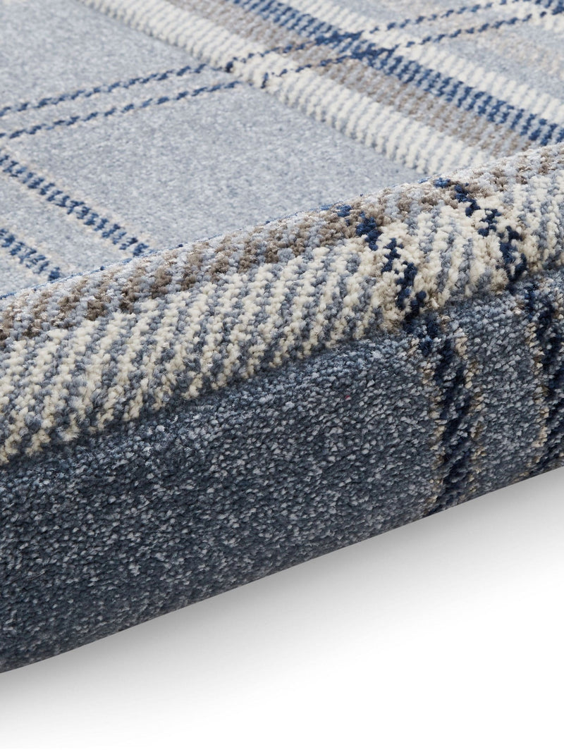 Catherine Lansfield blue kelso check tartan rug, imported from the UK