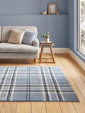 Catherine Lansfield blue kelso check tartan rug, imported from the UK