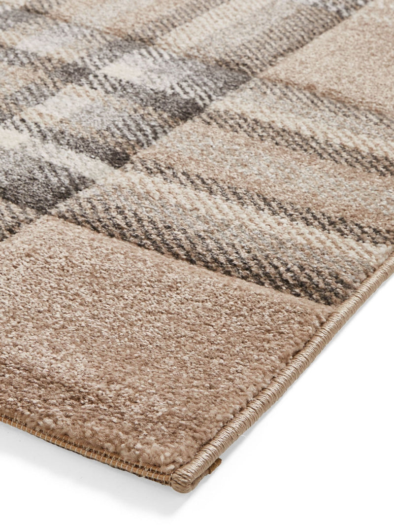 Catherine Lansfield Beige Kelso Check Tartan Rug - British product