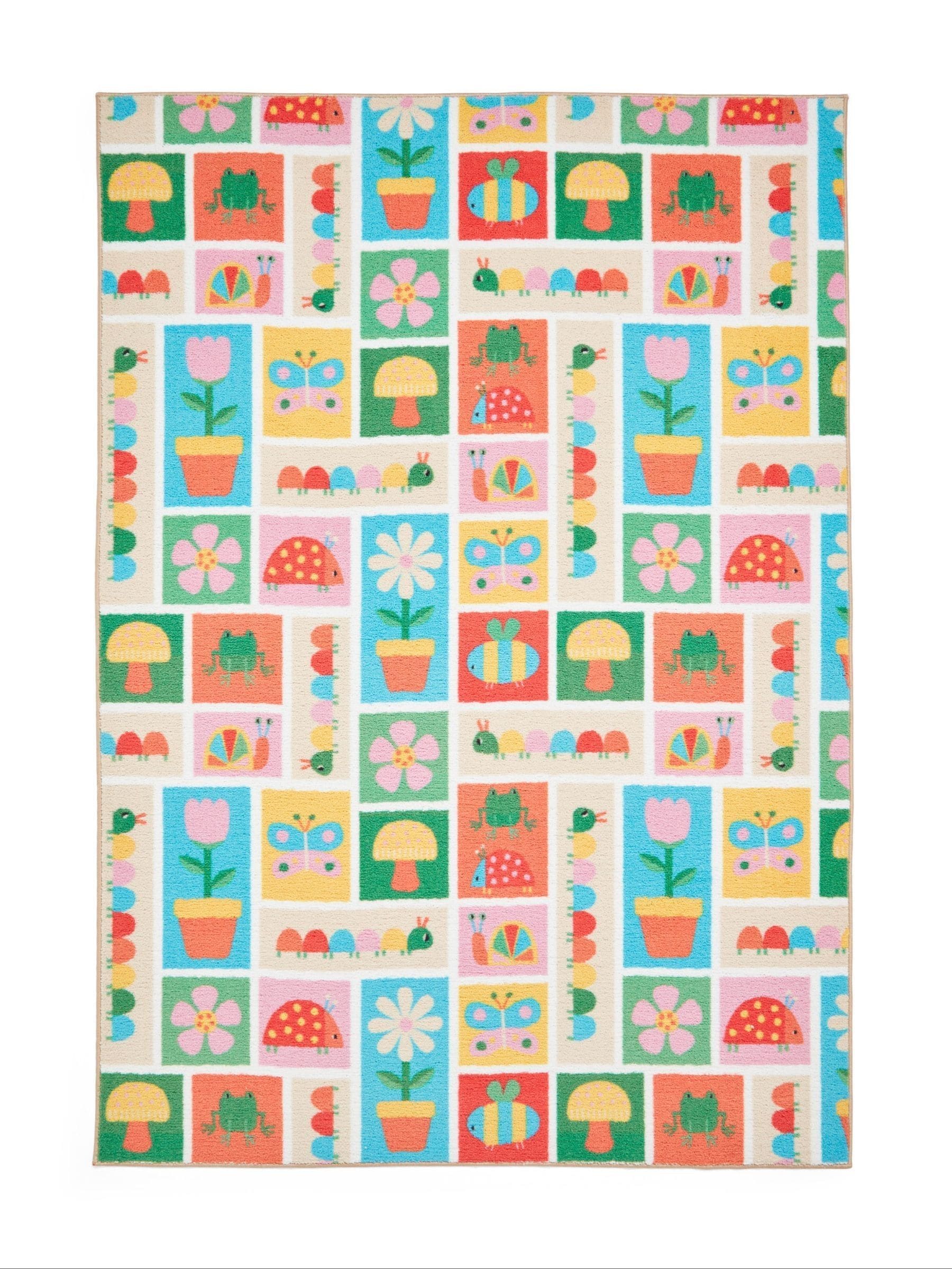 Catherine Lansfield red curious caterpillar childrens rug, imported from the UK