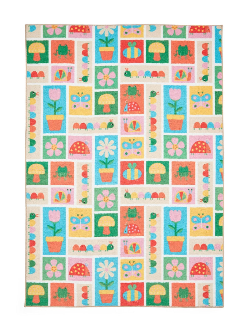Catherine Lansfield red curious caterpillar childrens rug, imported from the UK