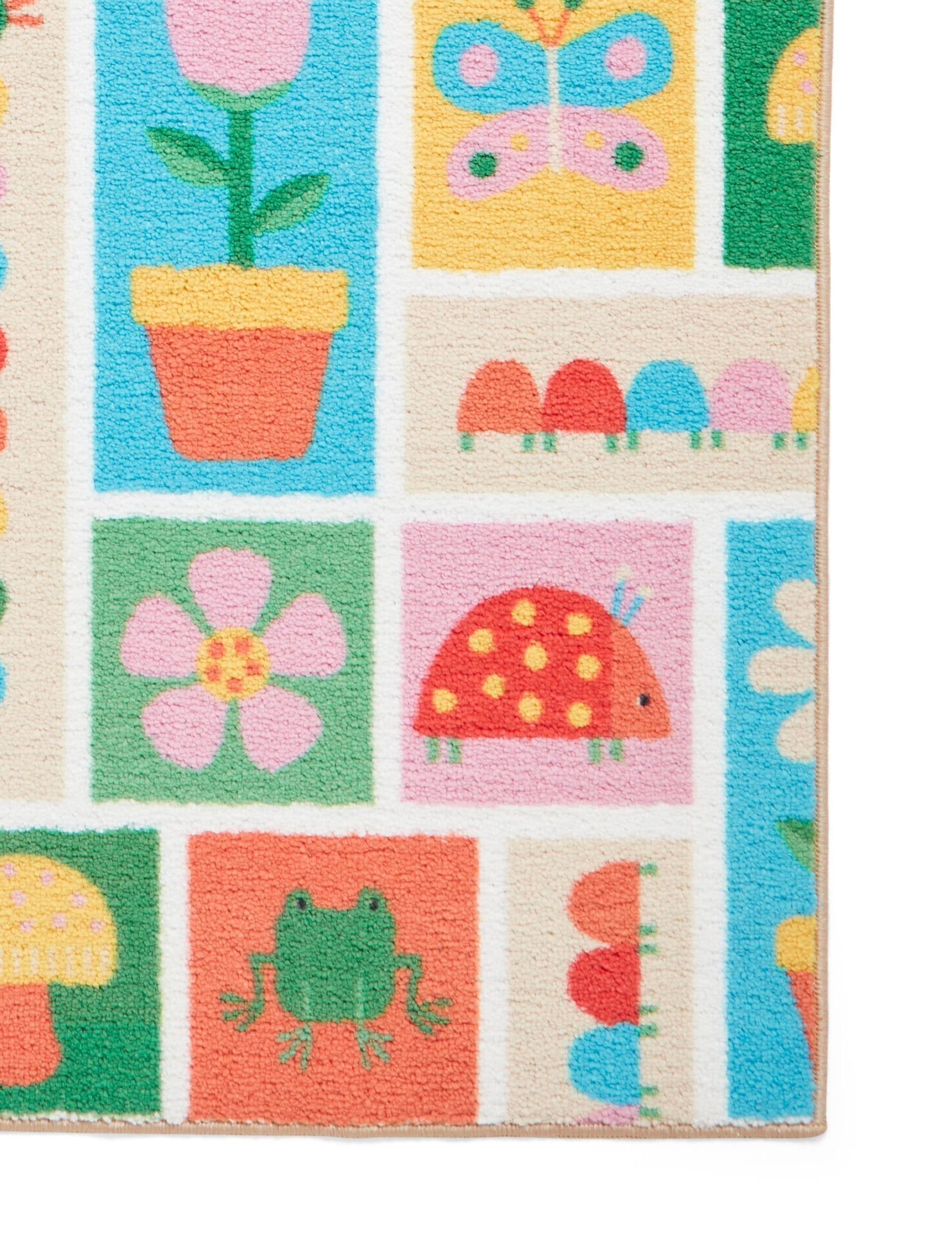 Catherine Lansfield red curious caterpillar childrens rug, imported from the UK