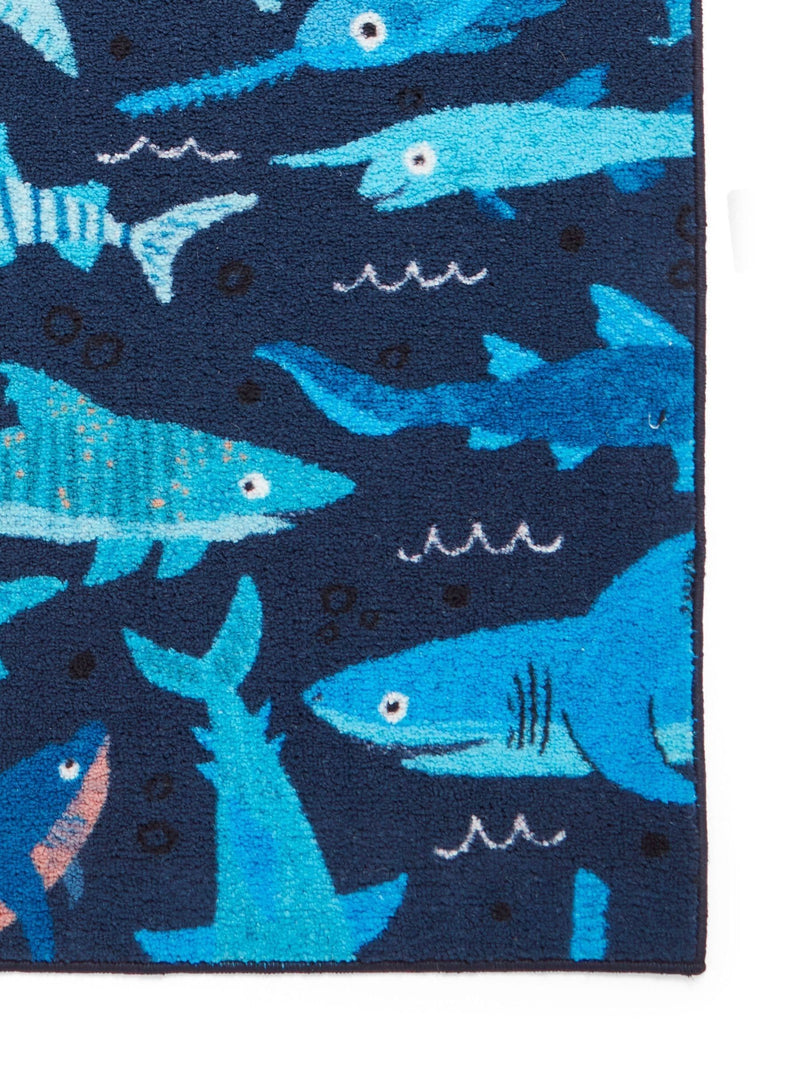 Catherine Lansfield Jawsome Sharks washable childrens rug, imported from the UK