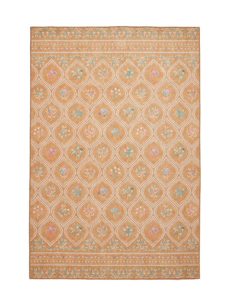 Catherine Lansfield yellow cameo floral washable rug - British product