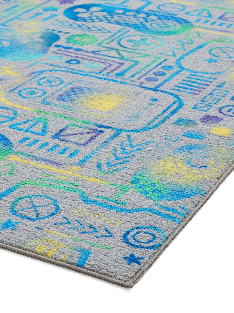 Catherine Lansfield Grey Gamer washable childrens rug (British brand)