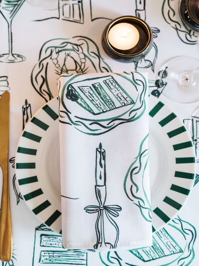 Next Avalon Home Just A Girl Green Cotton Napkins - Set of 2 45x45cm- Buy online at McGrocer