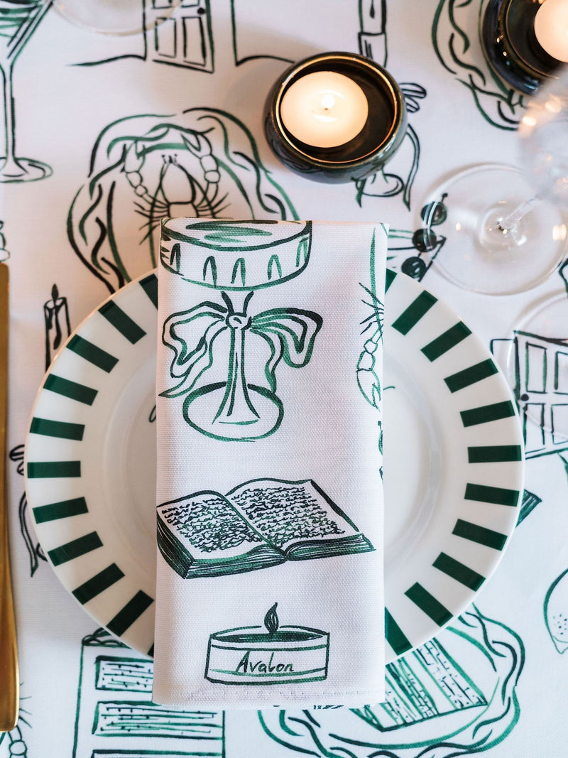 Avalon Home green cotton napkins set - British brand