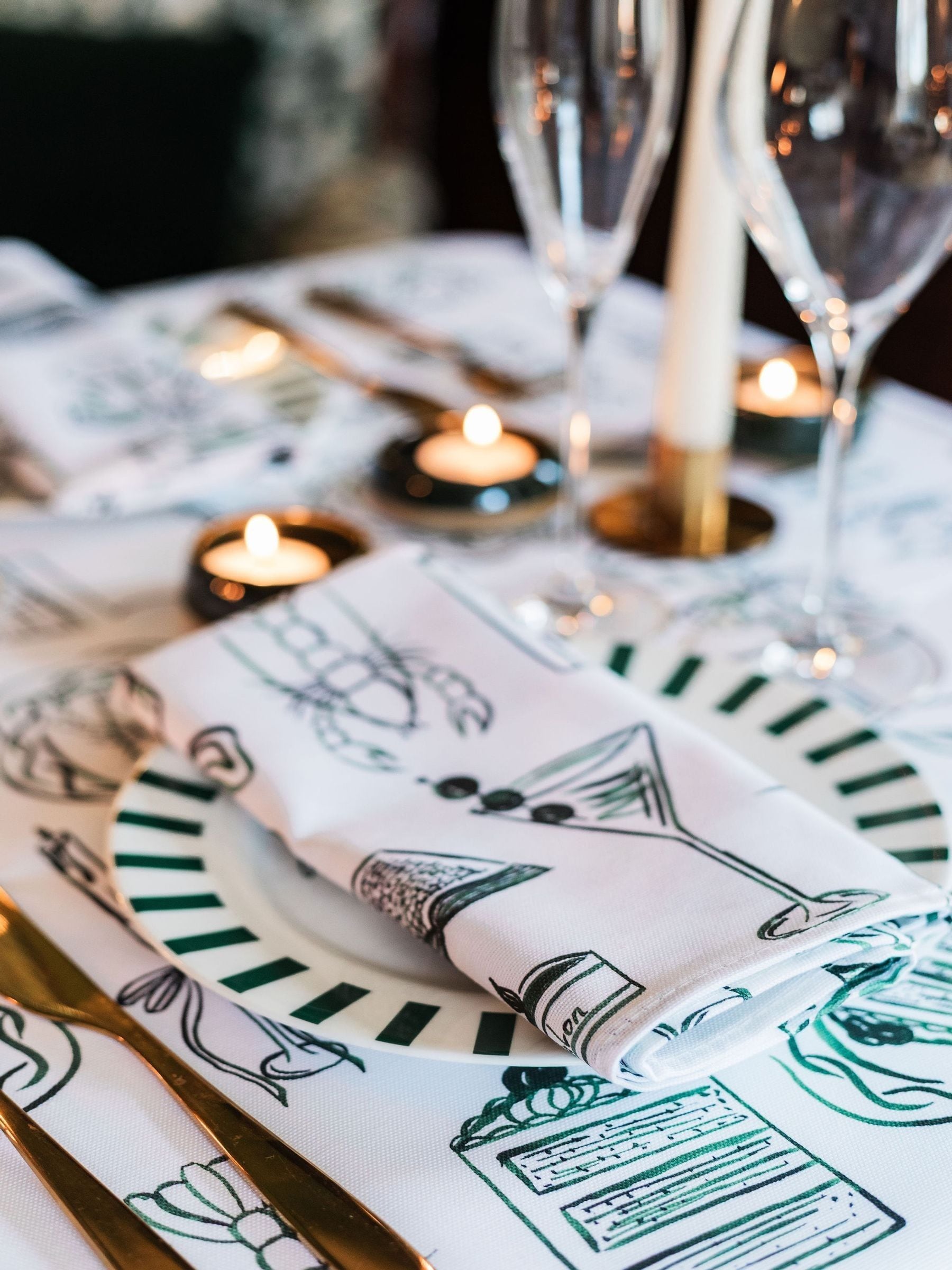 Avalon Home green cotton napkins set - British brand