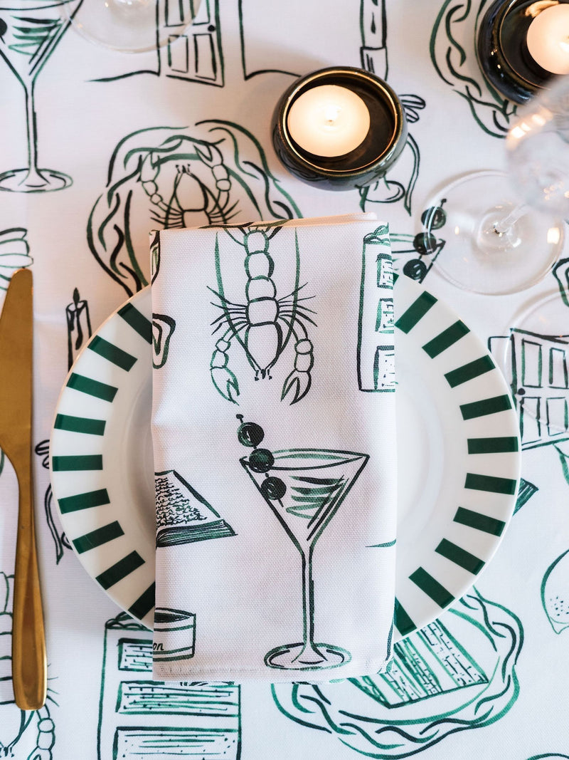Avalon Home green cotton napkins set - British brand