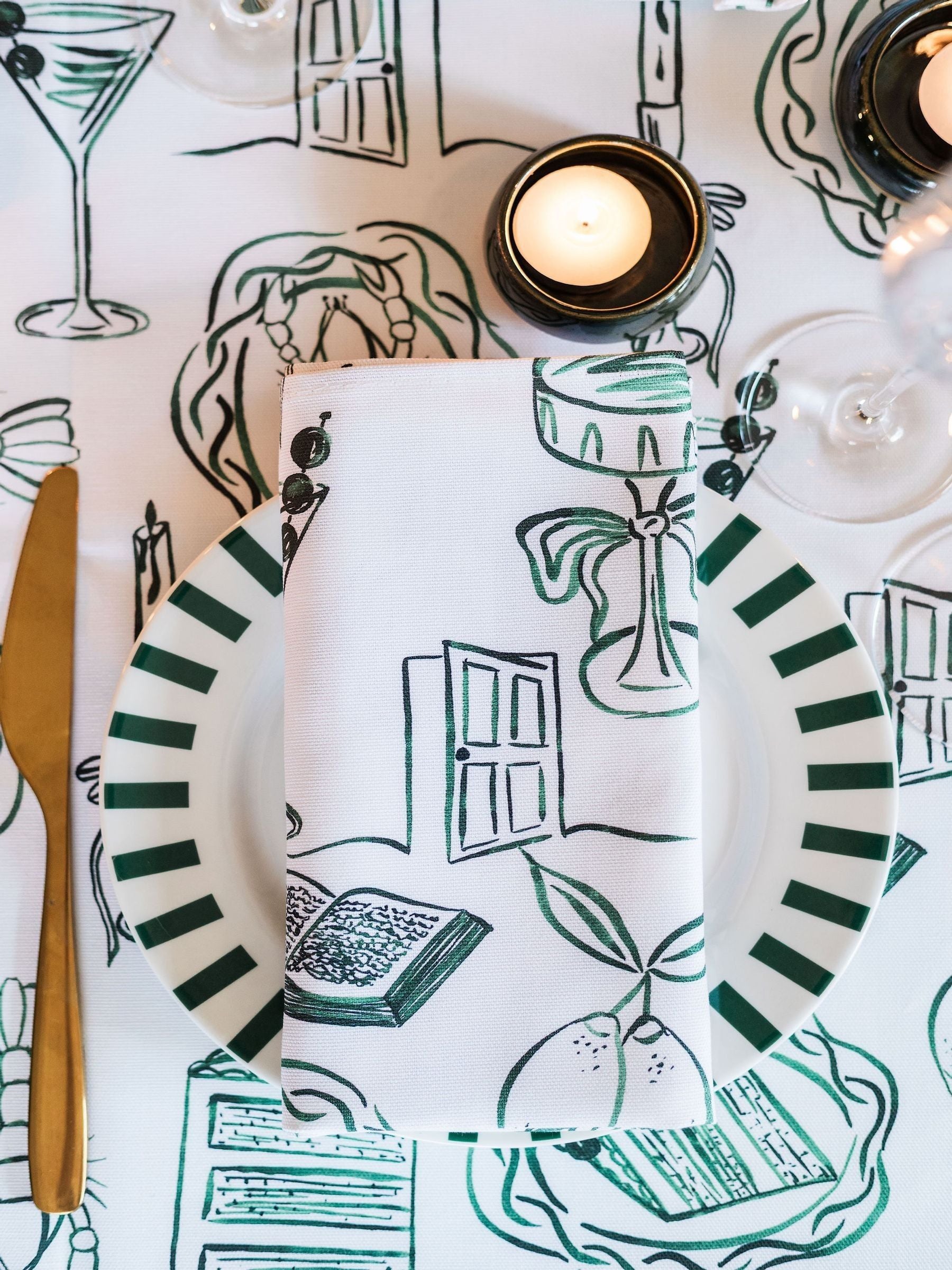 Avalon Home green cotton napkins set - British brand