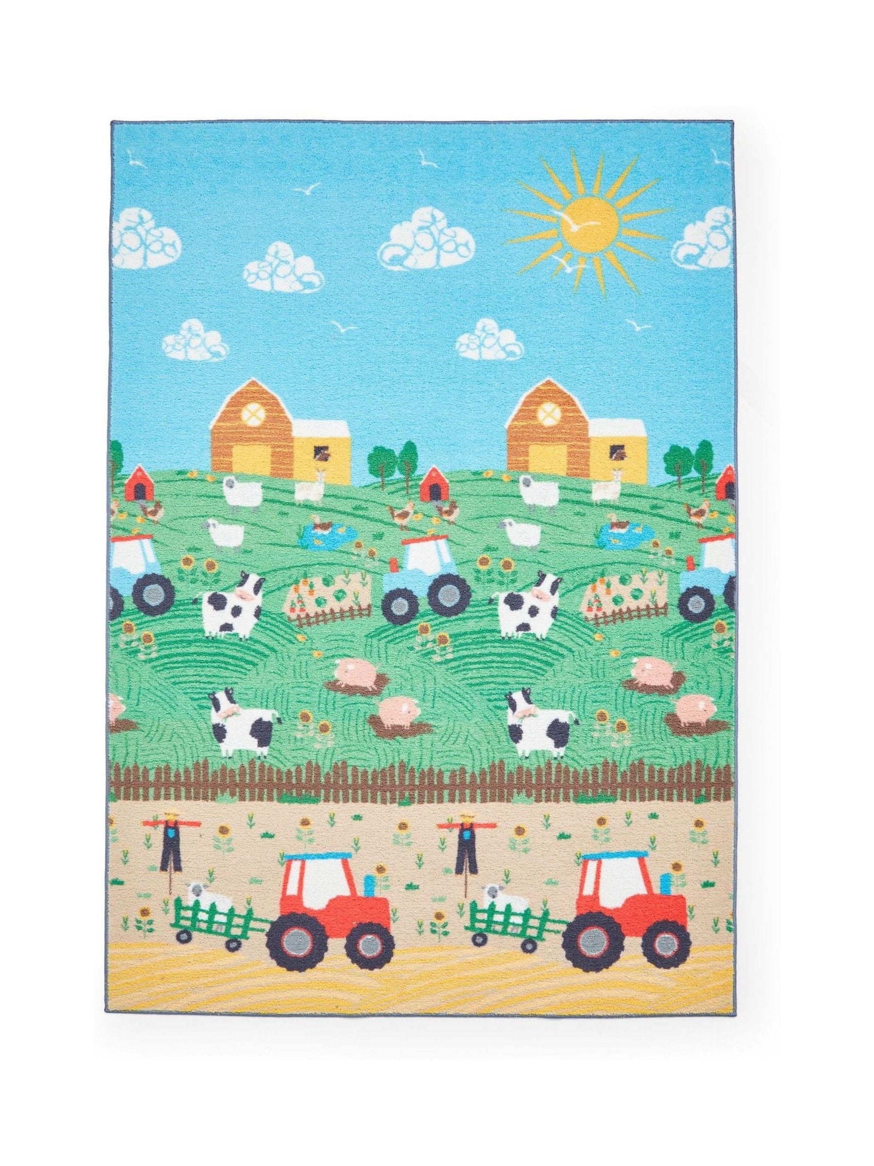 Catherine Lansfield children's rug with farmyard animals, UK version