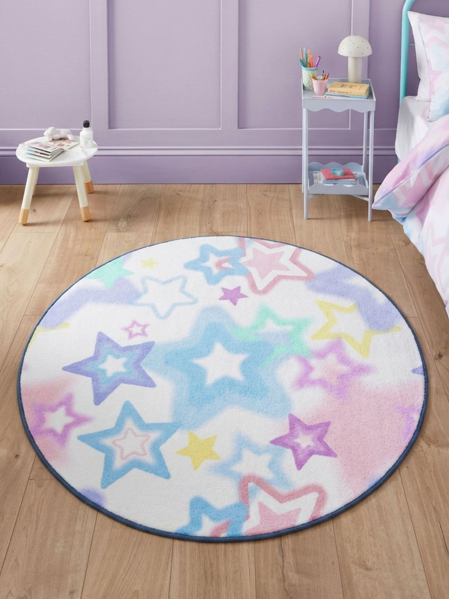 Catherine Lansfield pink ombre stars childrens rug with star motif - British product