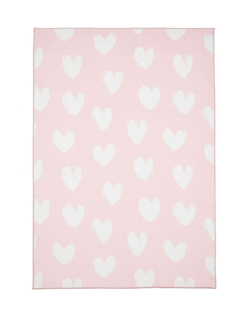 Catherine Lansfield pink hearts childrens rug, imported from the UK