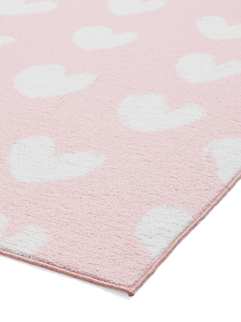 Catherine Lansfield pink hearts childrens rug, imported from the UK