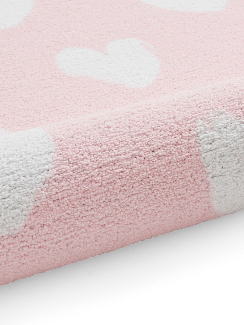Catherine Lansfield pink hearts childrens rug, imported from the UK