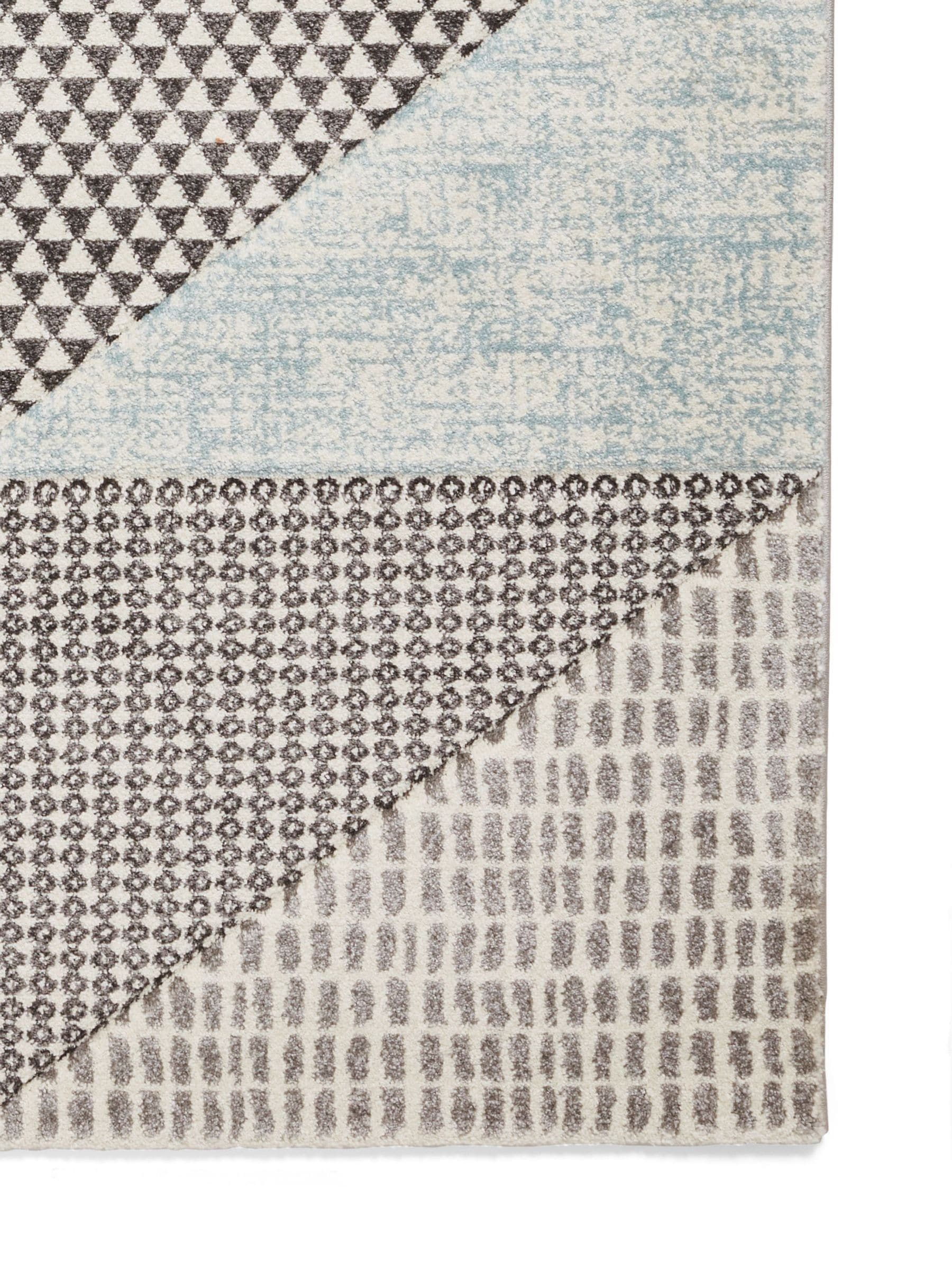 Catherine Lansfield blue grey Larsson geometric rug, imported from the UK