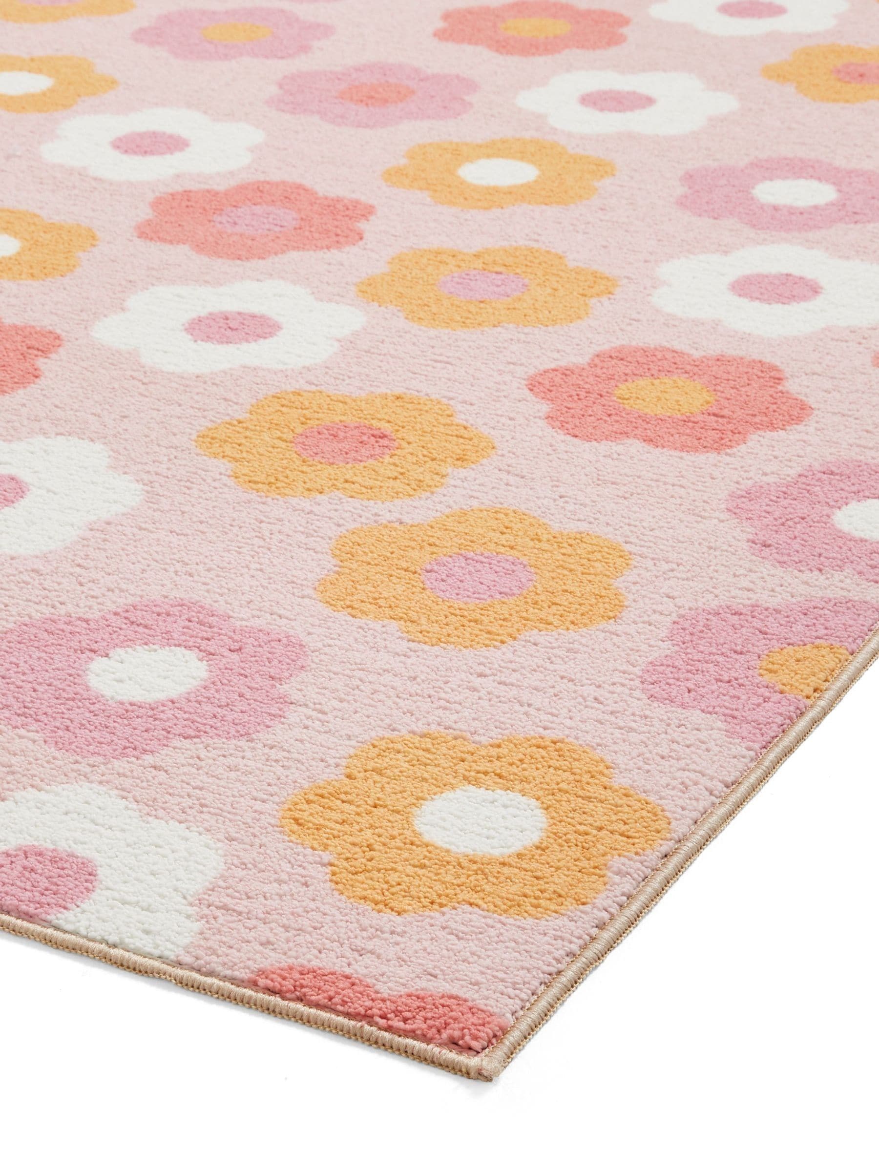Catherine Lansfield pink daisy rug - British product