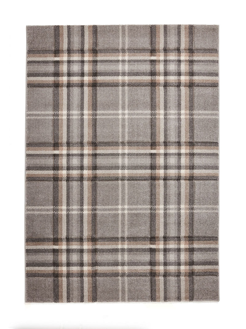 Catherine Lansfield grey Kelso check tartan rug - British product