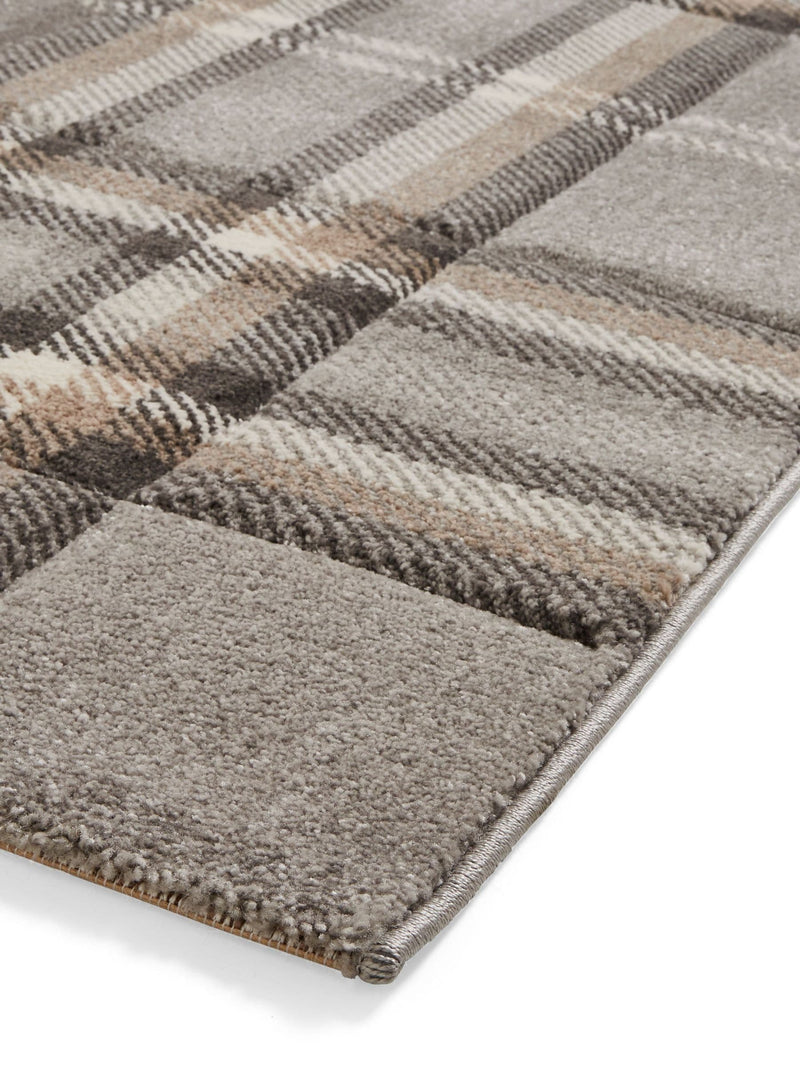 Catherine Lansfield grey Kelso check tartan rug - British product