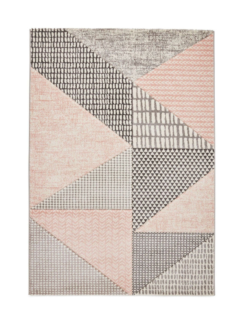 Catherine Lansfield rose grey geometric rug, imported from the UK