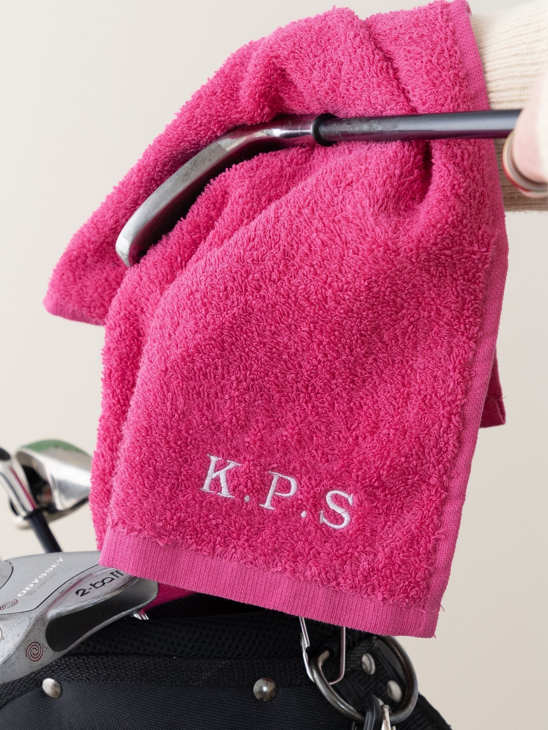 No Ordinary Gift ladies golf towel with embroidered initials 30x50cm, UK version
