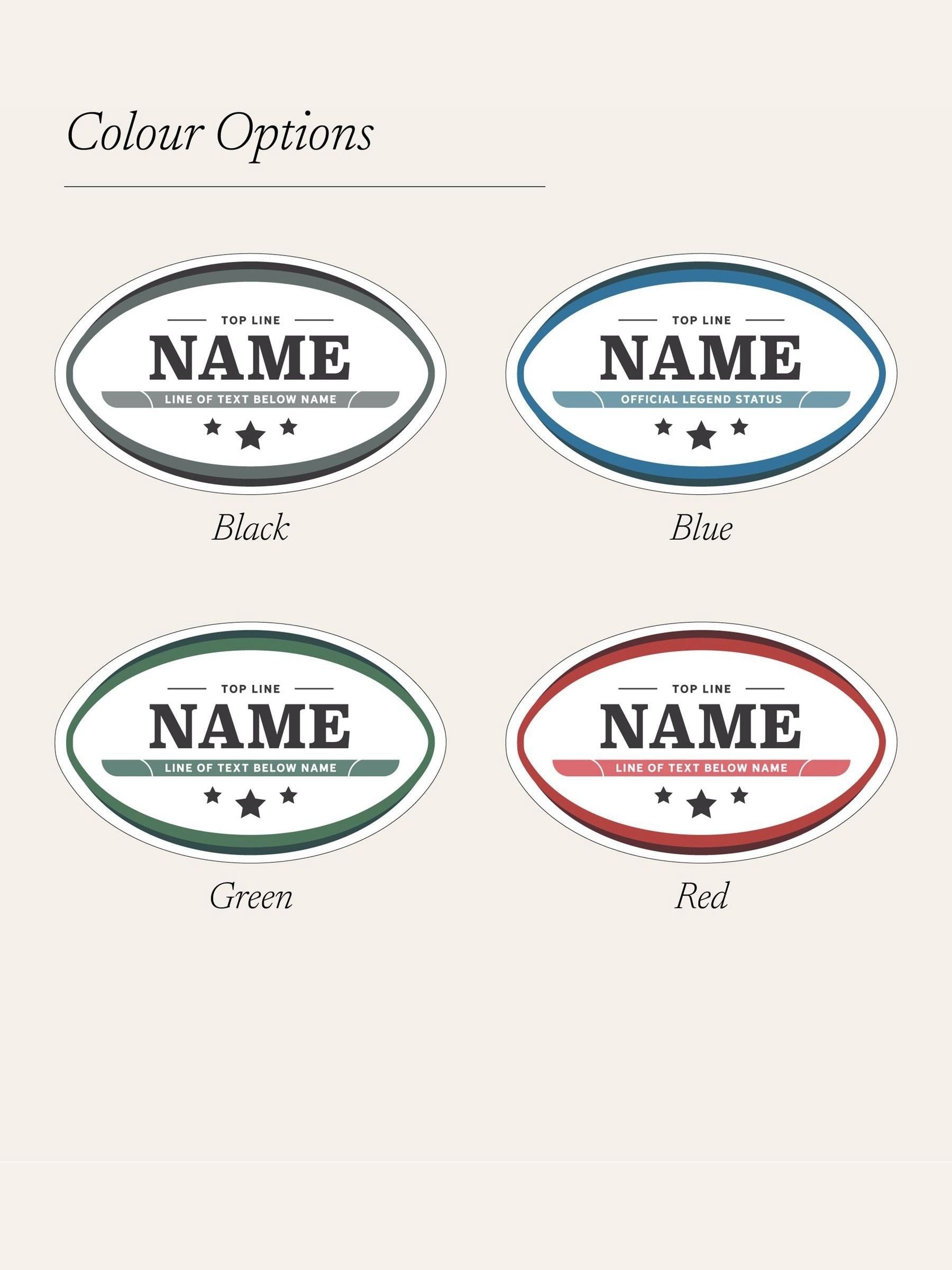 No Ordinary Gift personalised rugby ball metal sign 19cm, imported from the UK