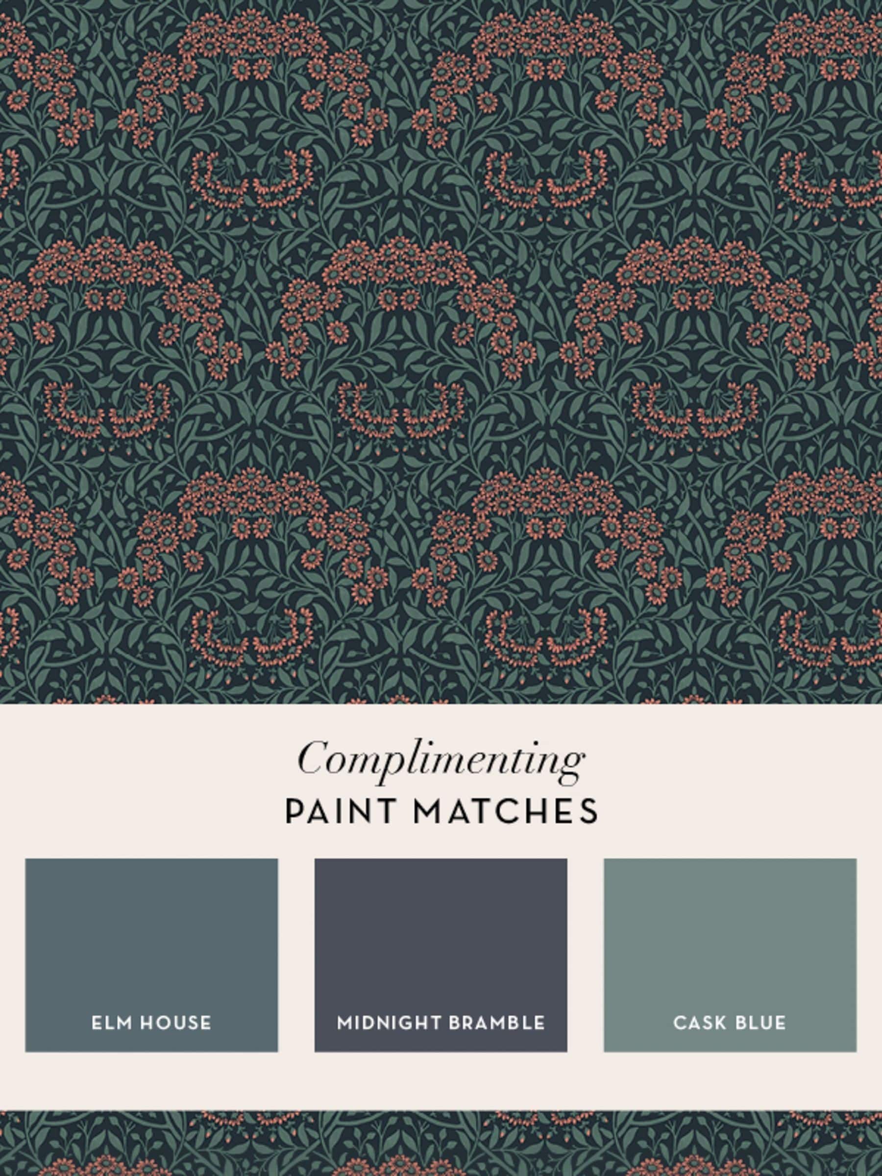 William Morris Michaelmas Daisy wallpaper 10m, imported from the UK