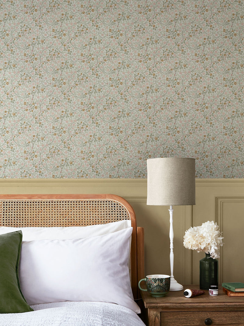 William Morris At Home Spring Peony and Sage Clover 10M Wallpaper