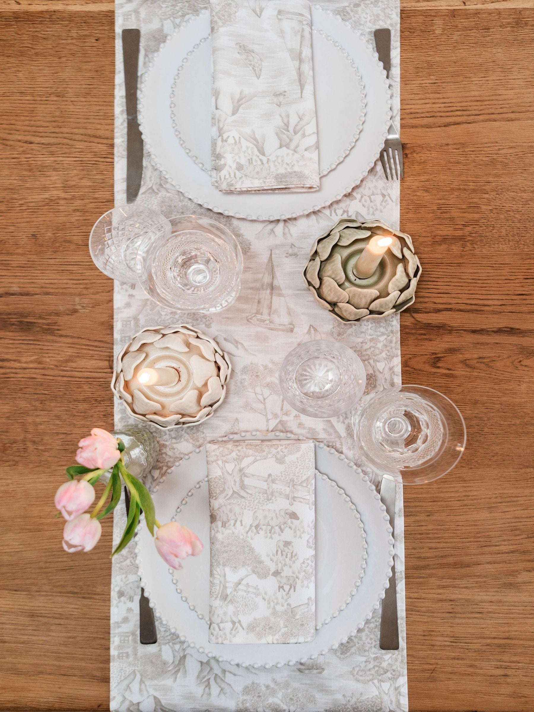 Avalon Home natural toile table runner 32x230cm, UK version