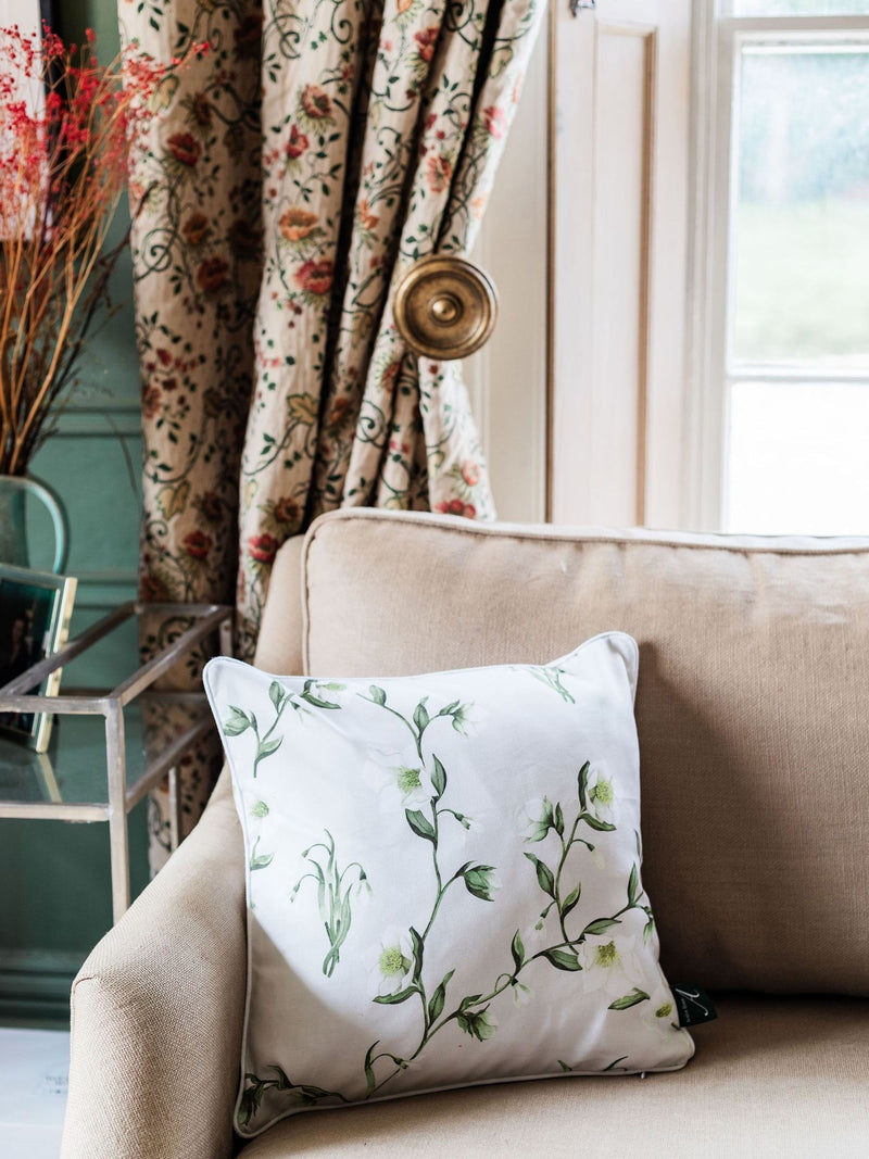 Avalon Home cushion cover Snowdrop and Hellebore 45x45cm - British product