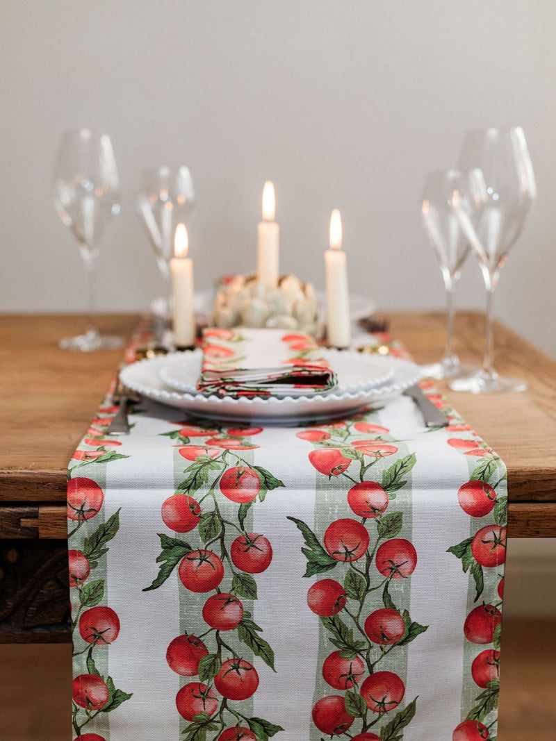 Avalon Home red vine tomato table runner 32x230cm (British brand)