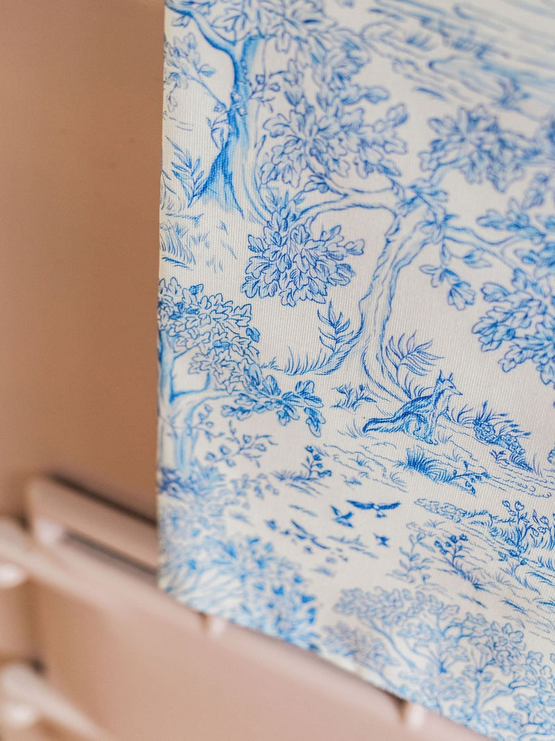 Avalon Home blue toile du Jouy tea towel, imported from the UK