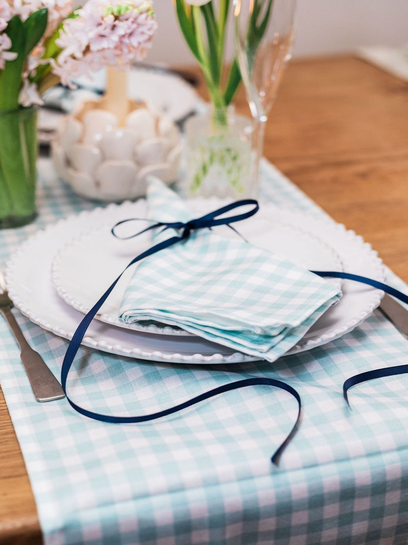 Avalon Home blue gingham napkins set of two 45cm (British brand)