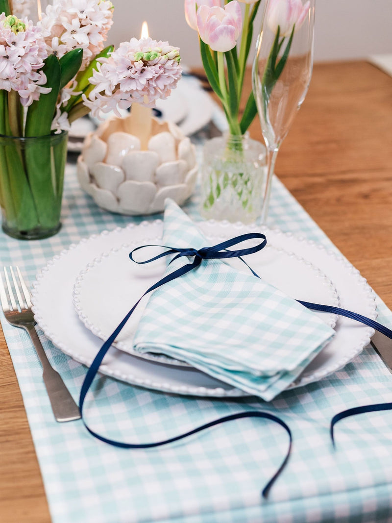 Avalon Home blue gingham napkins set of two 45cm (British brand)