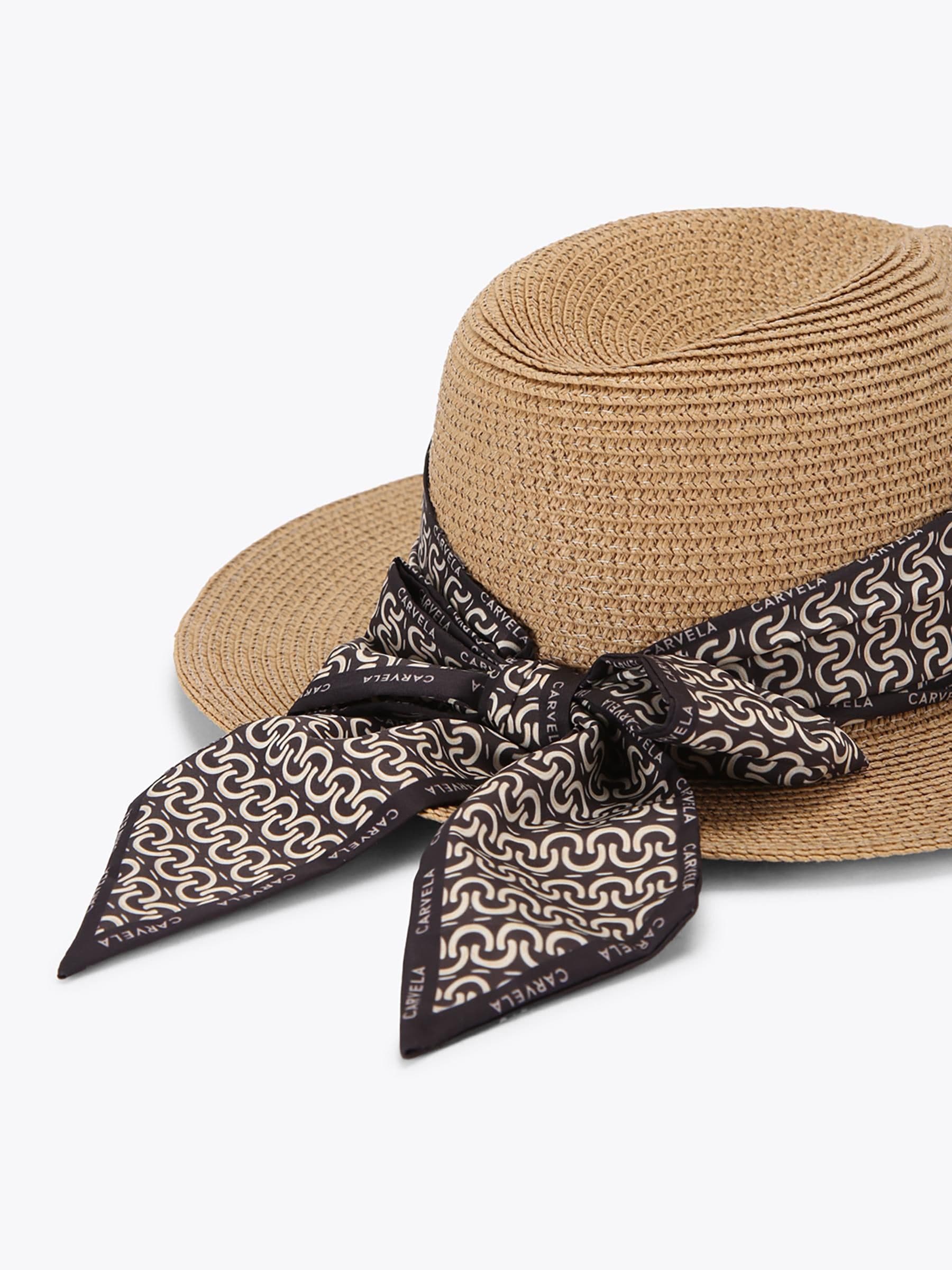 Carvela woven raffia scarf hat natural - British product