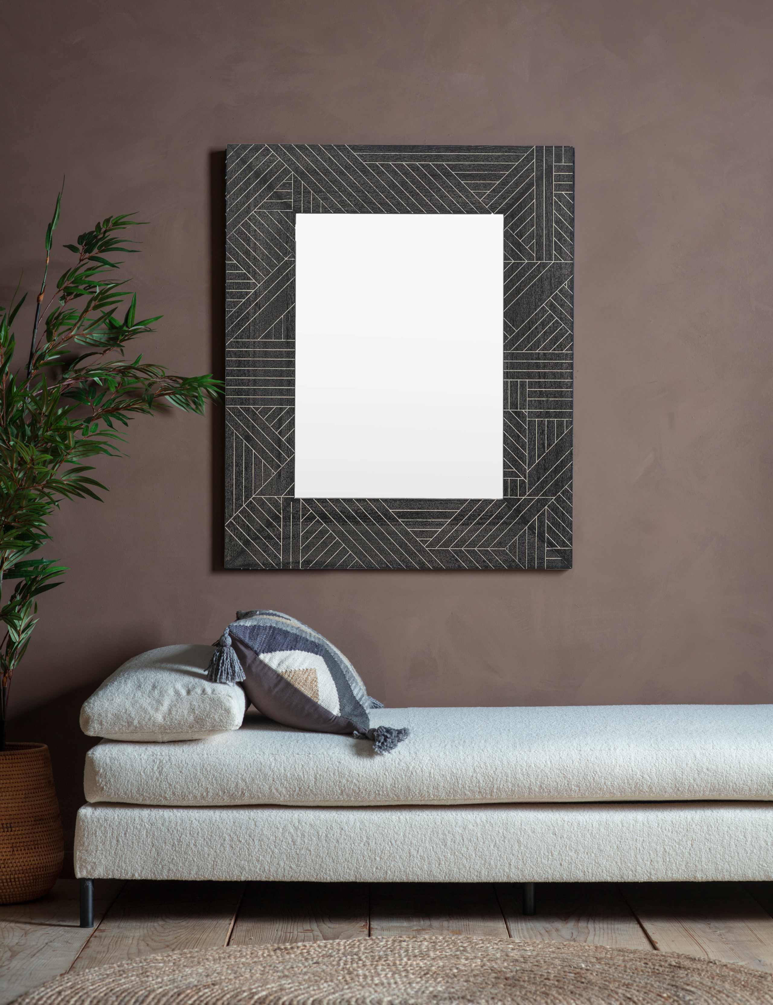 Gallery Direct Kakuda extra large rectangular wall mirror (British brand)