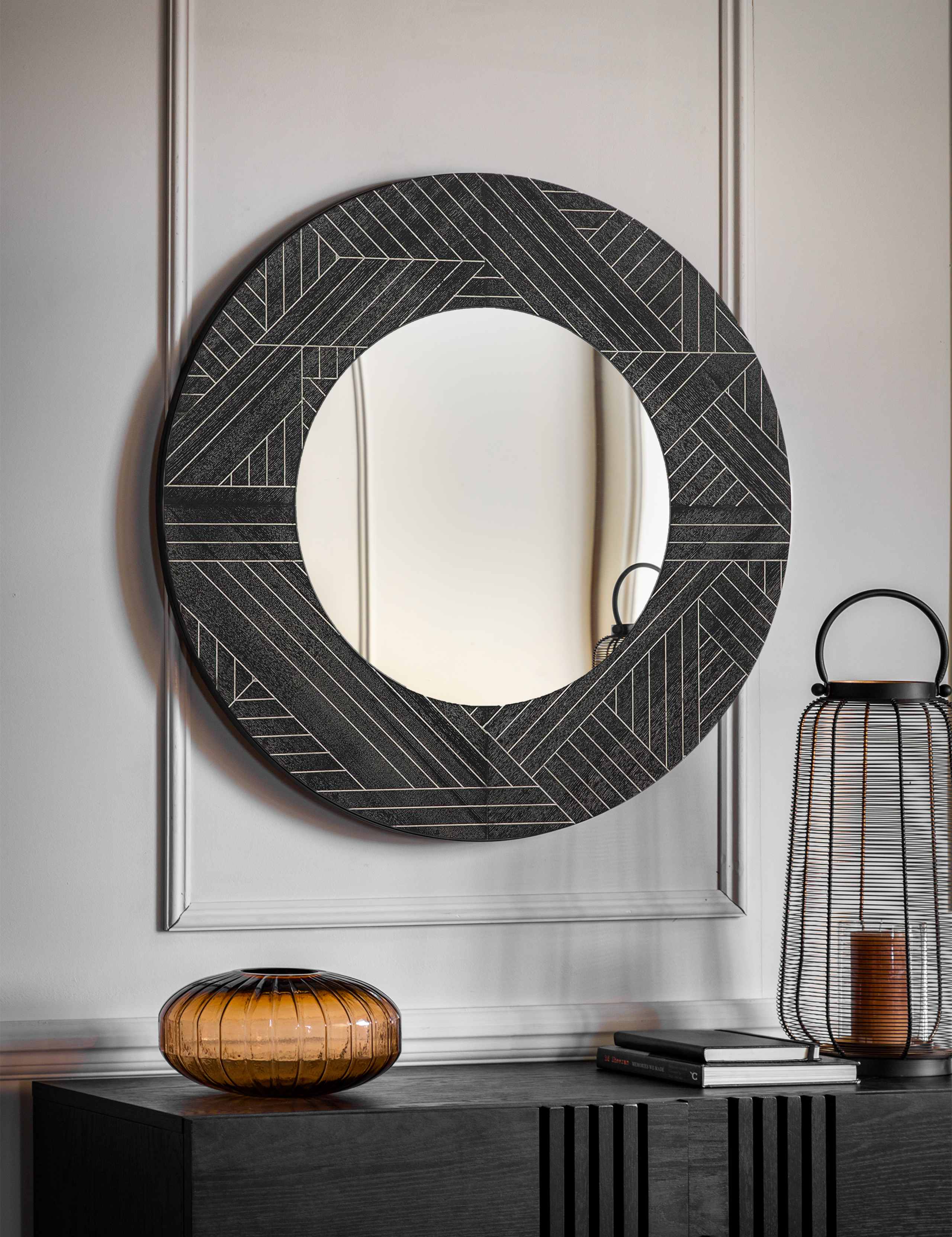 Gallery Direct Kakuda round wall mirror 90cm (British brand)