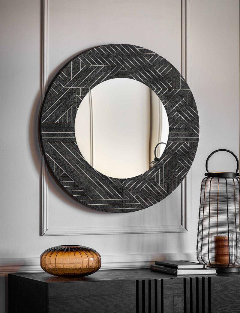 Gallery Direct Kakuda round wall mirror 90cm (British brand)