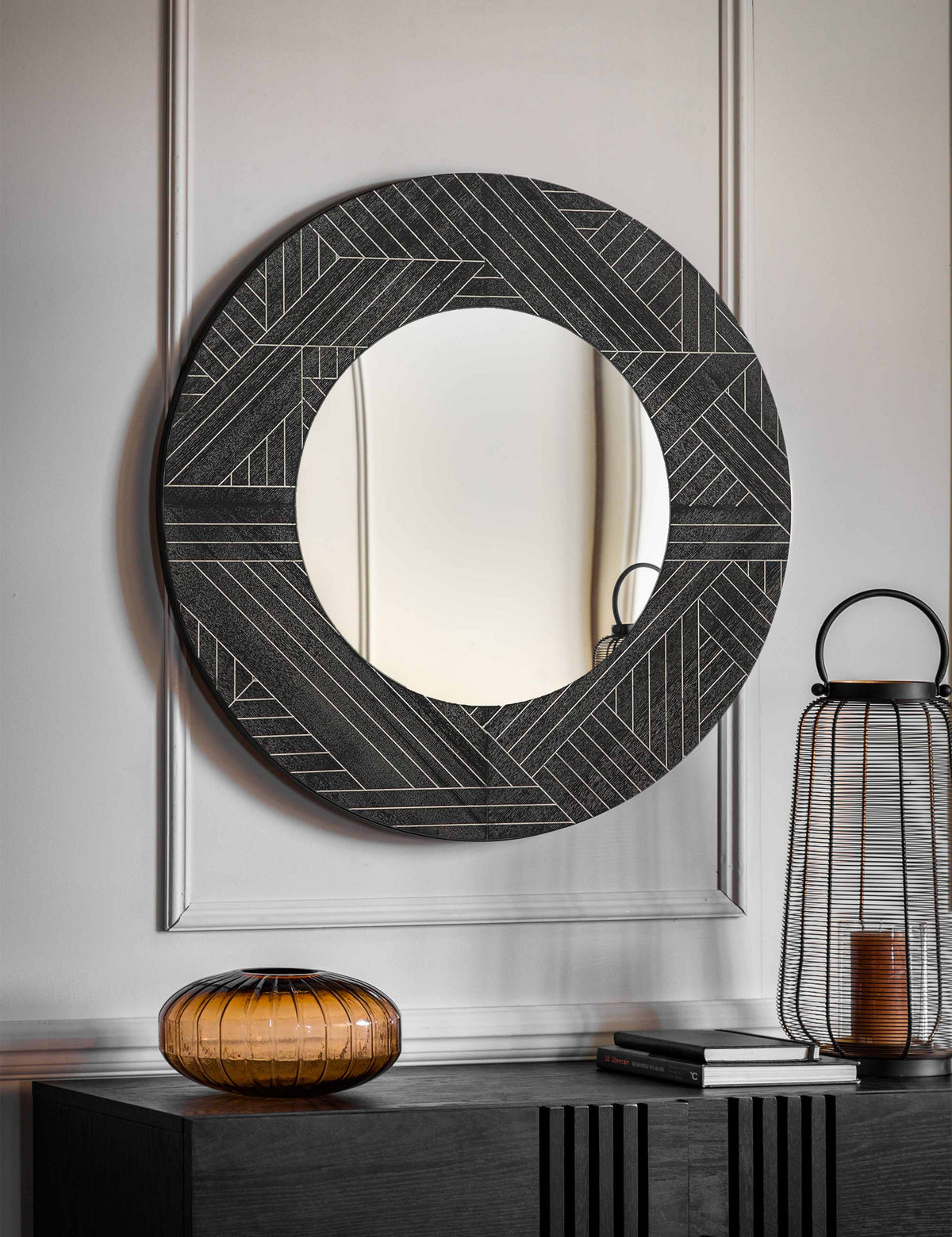 Gallery Direct Kakuda round wall mirror 90cm (British brand)