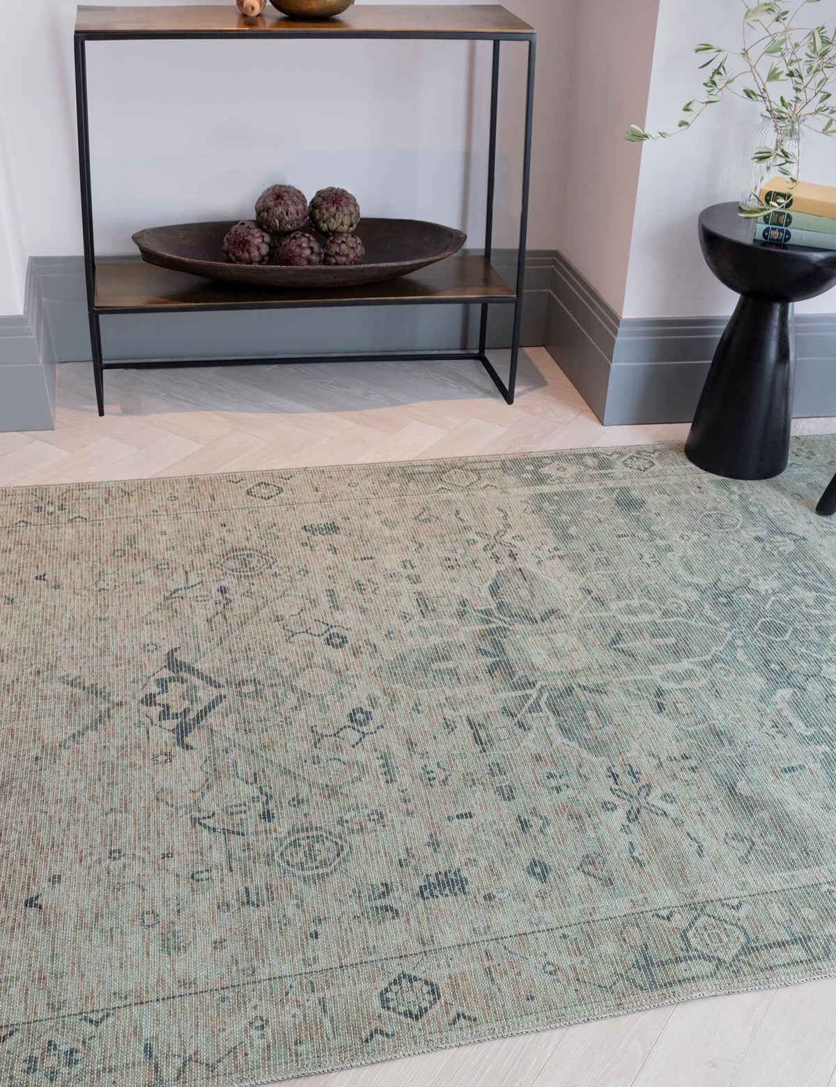 Kaya Vida vintage style flatweave rug 120x170cm, UK version