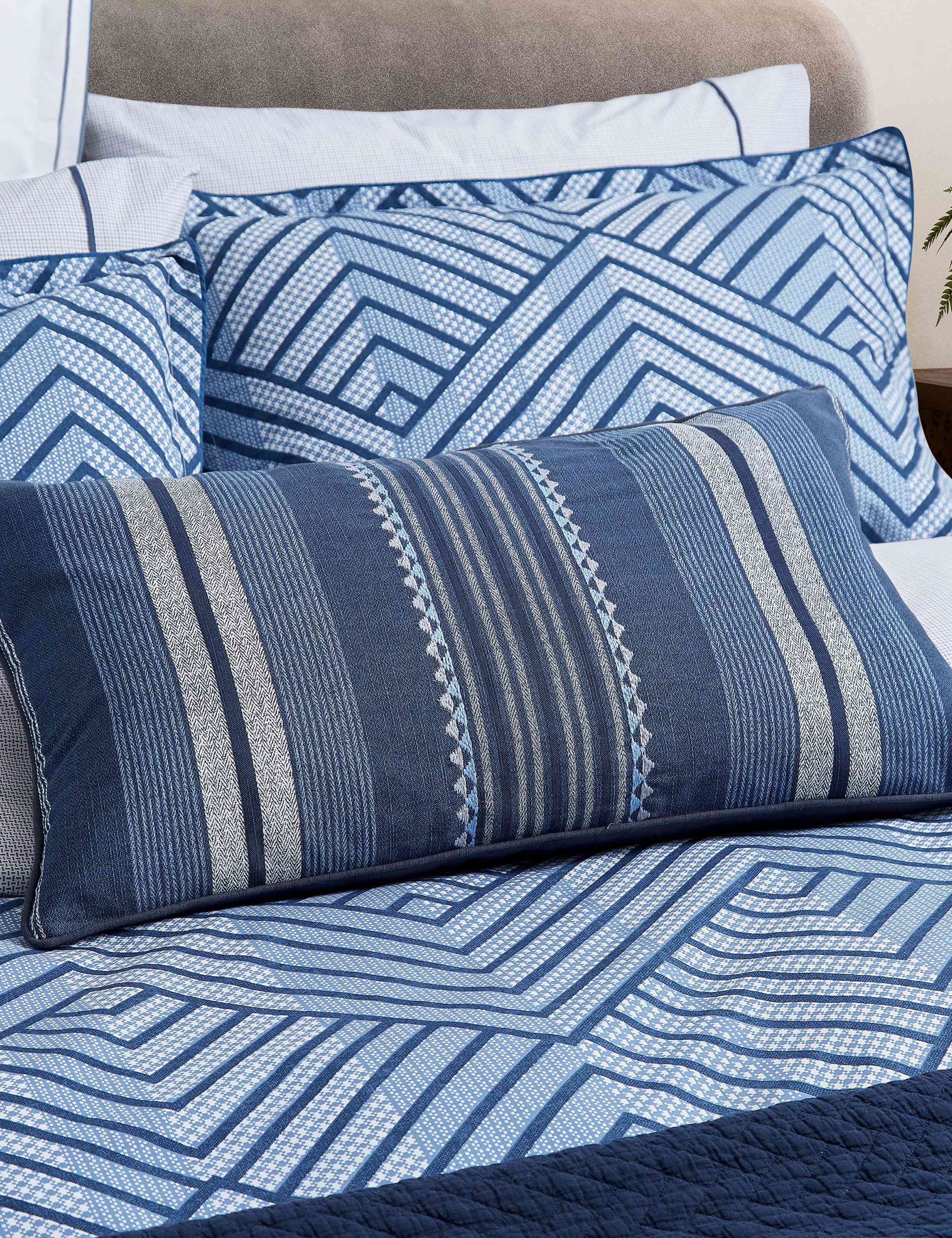 Bedeck of Belfast pure cotton striped cushion - British product