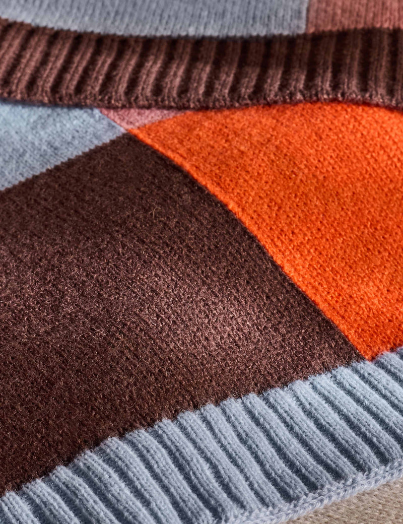 MADE Keava colour block knitted throw, UK version