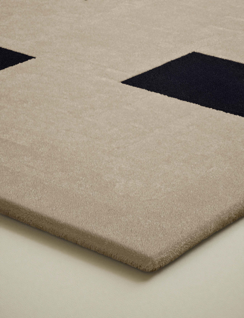 Kelly Hoppen pure wool dash geometric rug, imported from the UK