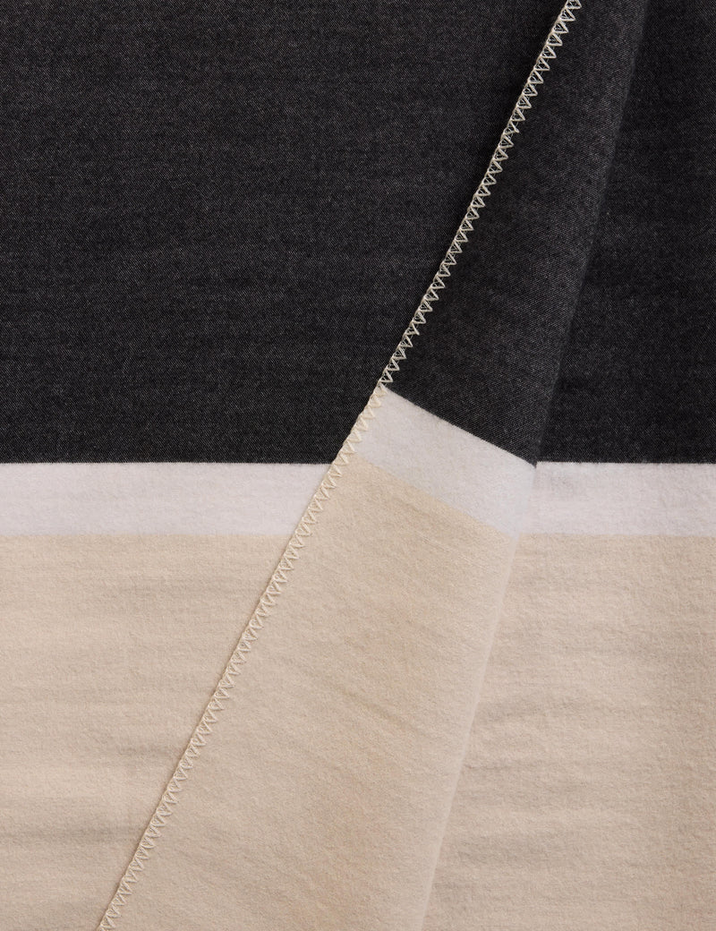 Kelly Hoppen wool blend colour block brushed throw 130x160cm, UK version