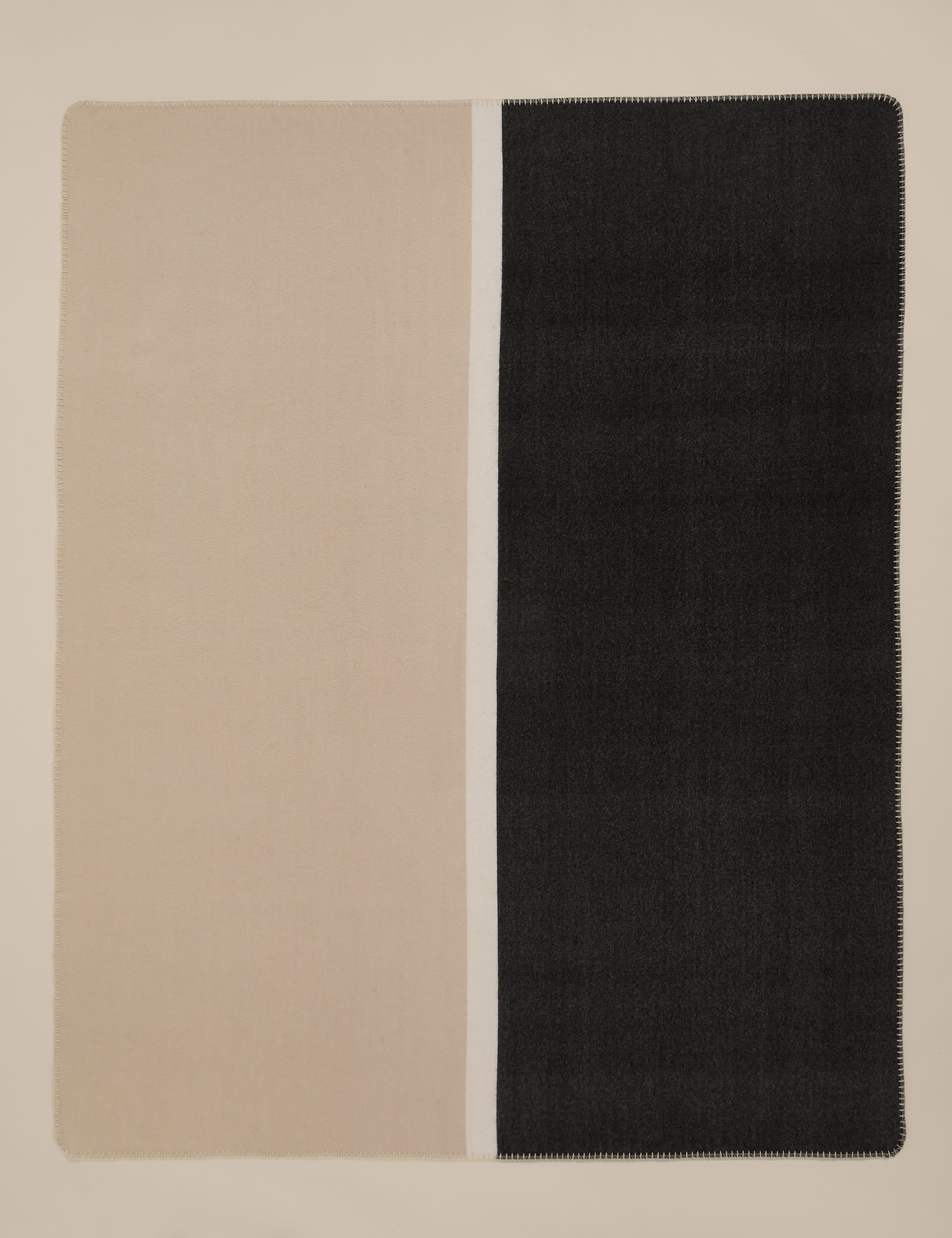 Kelly Hoppen wool blend colour block brushed throw 130x160cm, UK version