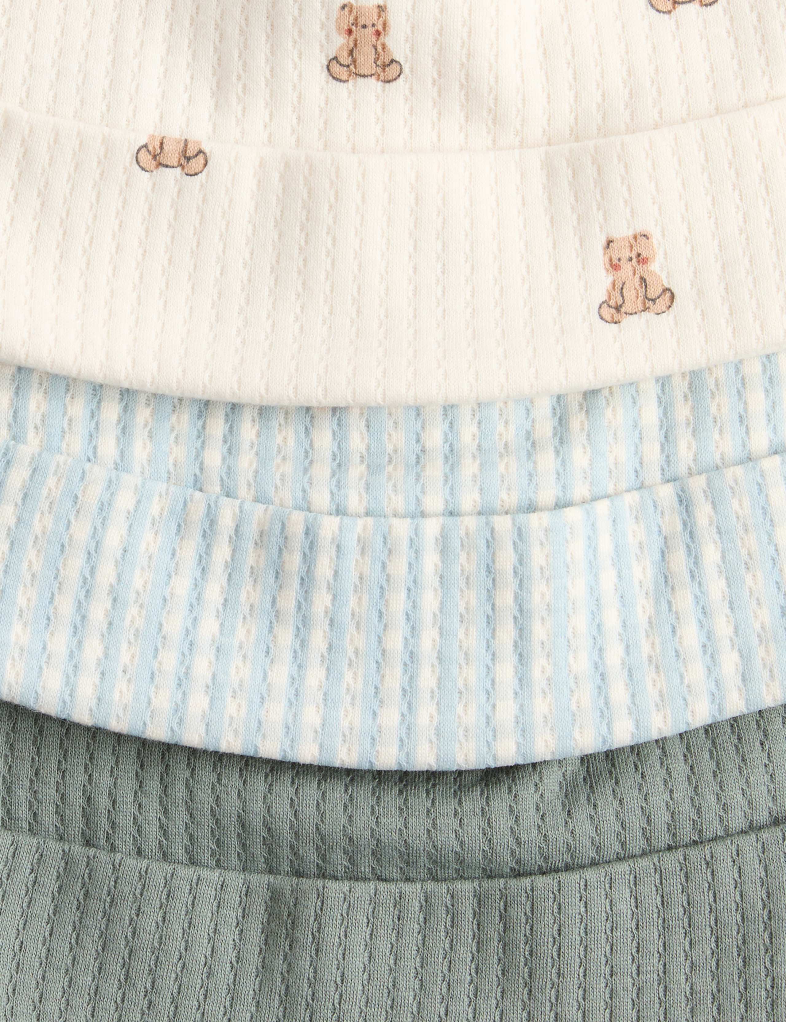Kids 3 pack pure cotton hats with ears baby 0-12 months, UK version