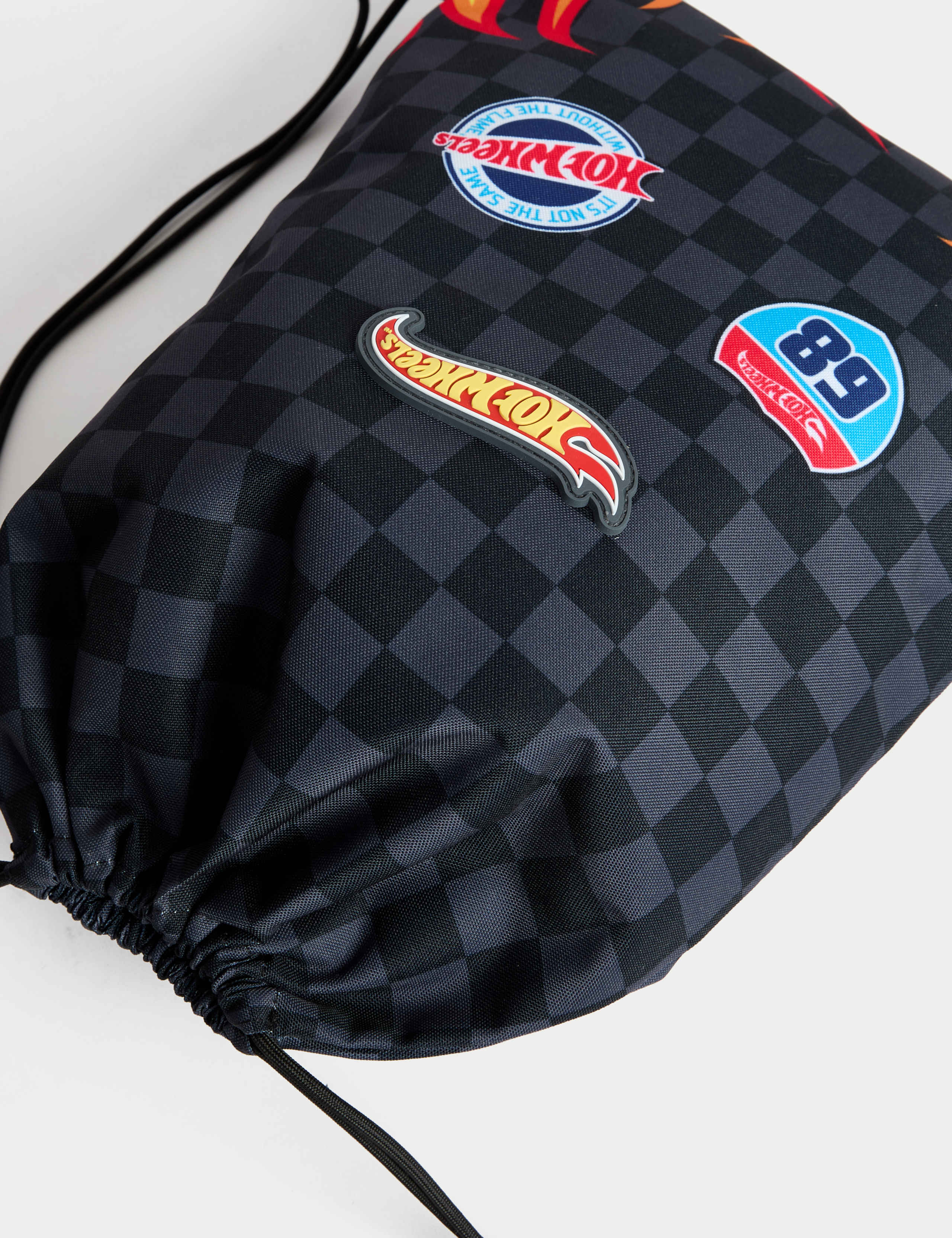 Hot Wheels kids drawstring bag with logo print, UK version