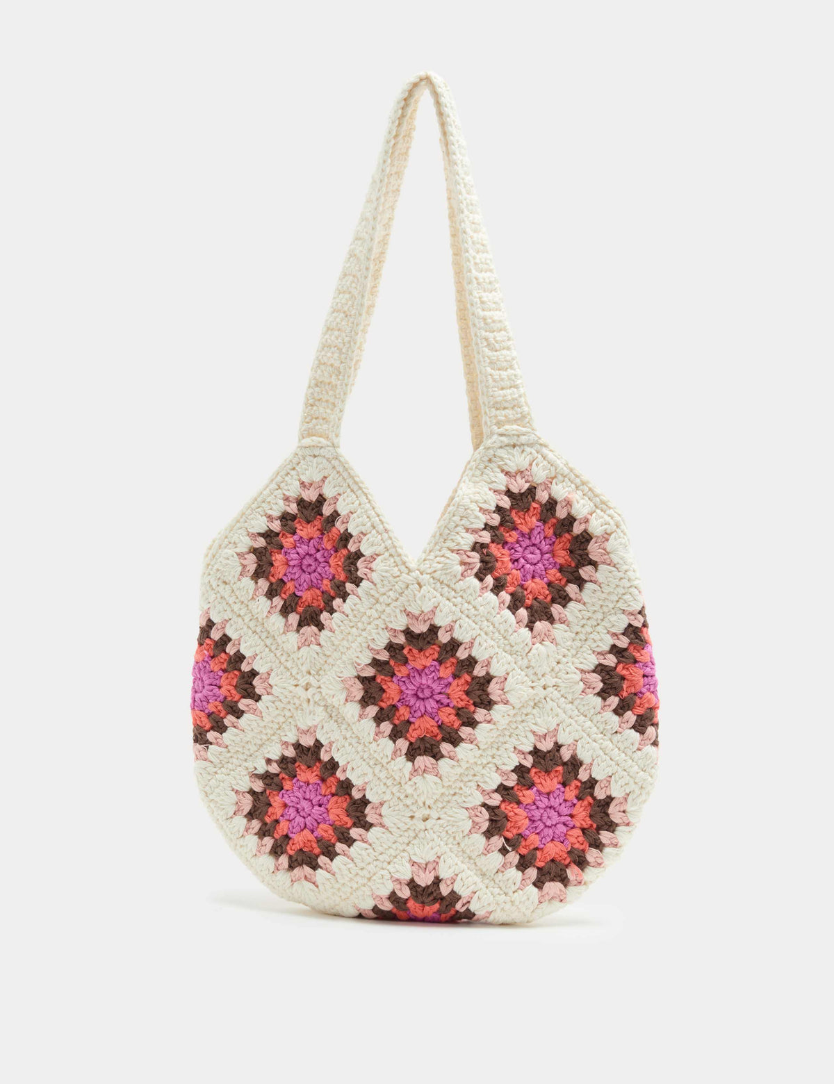 Kids pure cotton crochet tote bag with colourful design, imported from the UK
